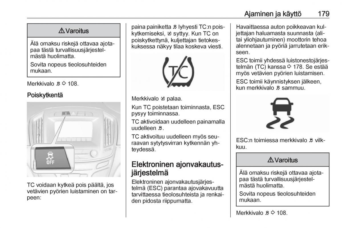 Opel Insignia A omistajan kasikirja / page 181