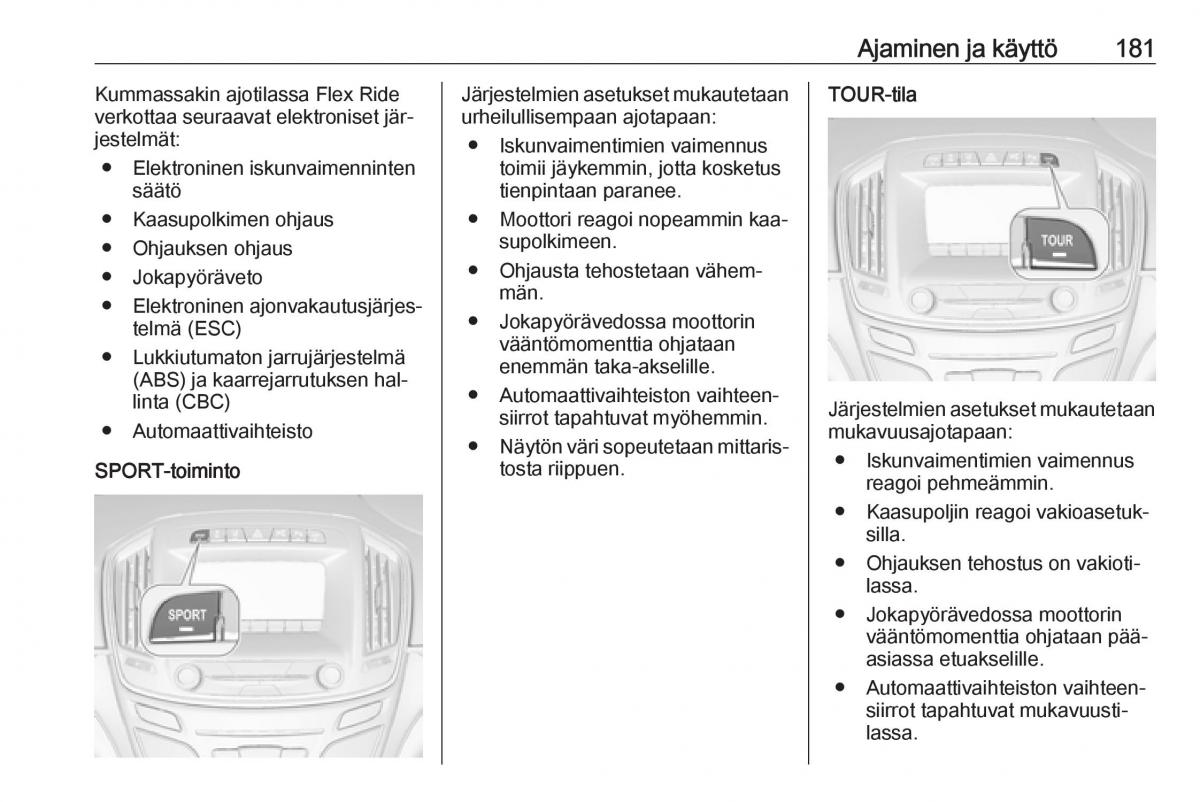 Opel Insignia A omistajan kasikirja / page 183