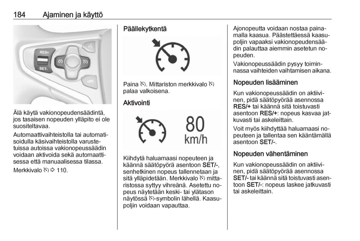 Opel Insignia A omistajan kasikirja / page 186