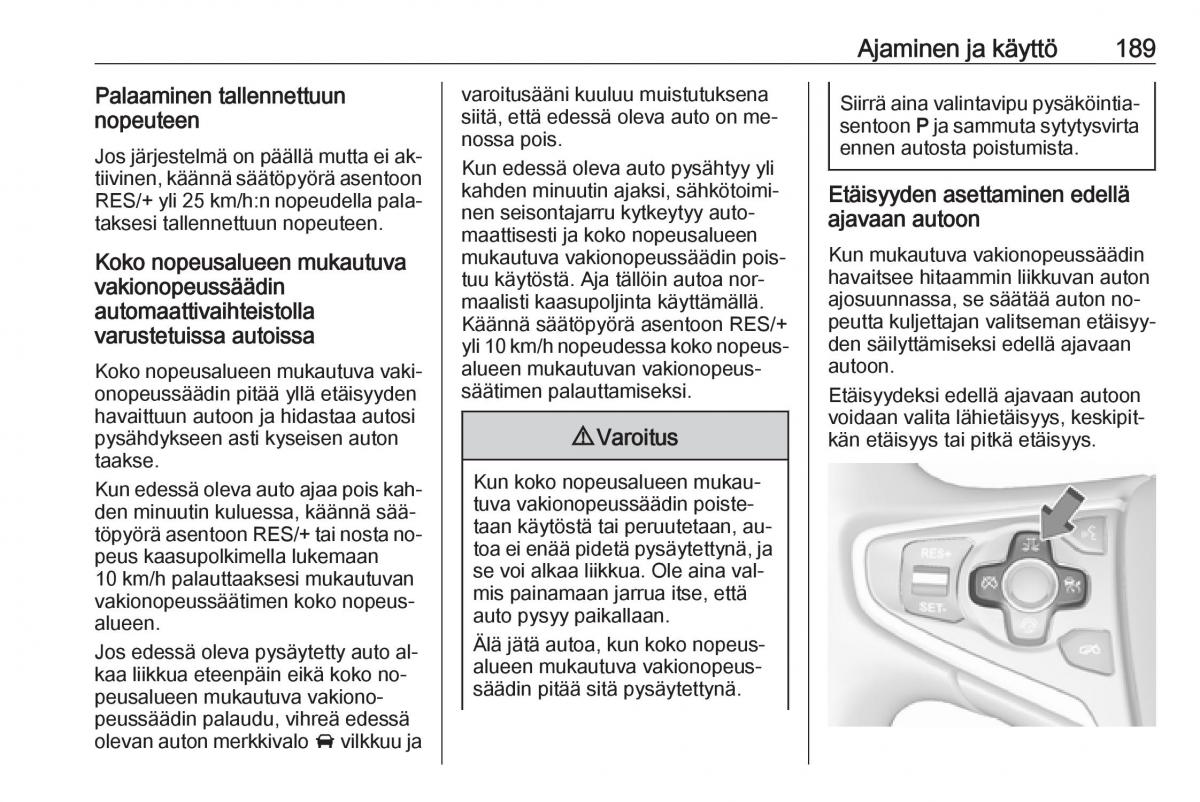 Opel Insignia A omistajan kasikirja / page 191