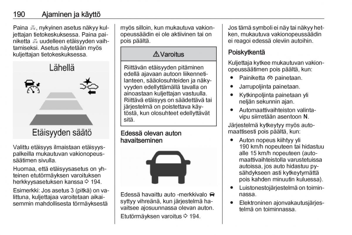 Opel Insignia A omistajan kasikirja / page 192