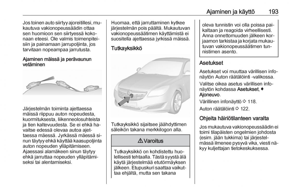 Opel Insignia A omistajan kasikirja / page 195