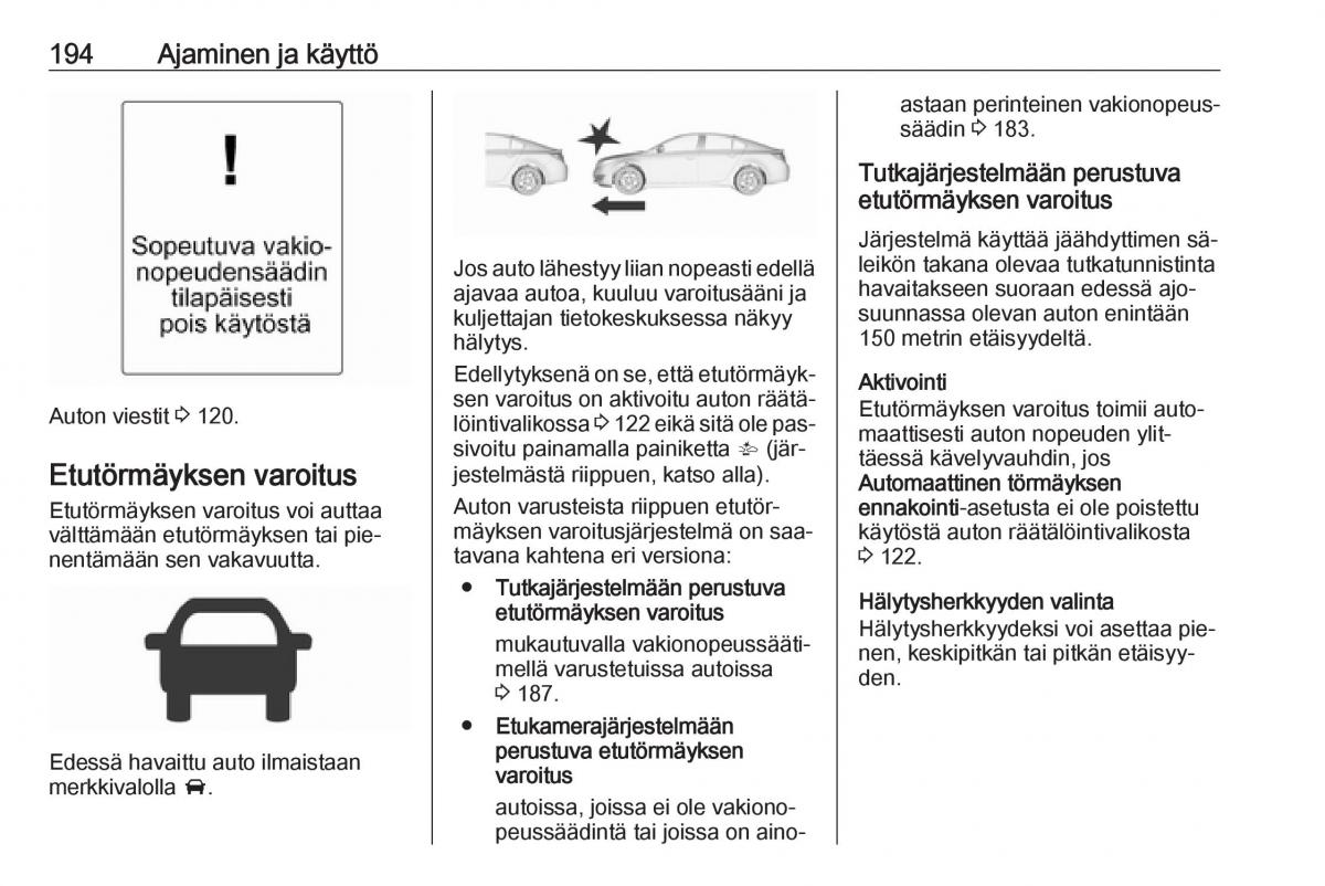 Opel Insignia A omistajan kasikirja / page 196