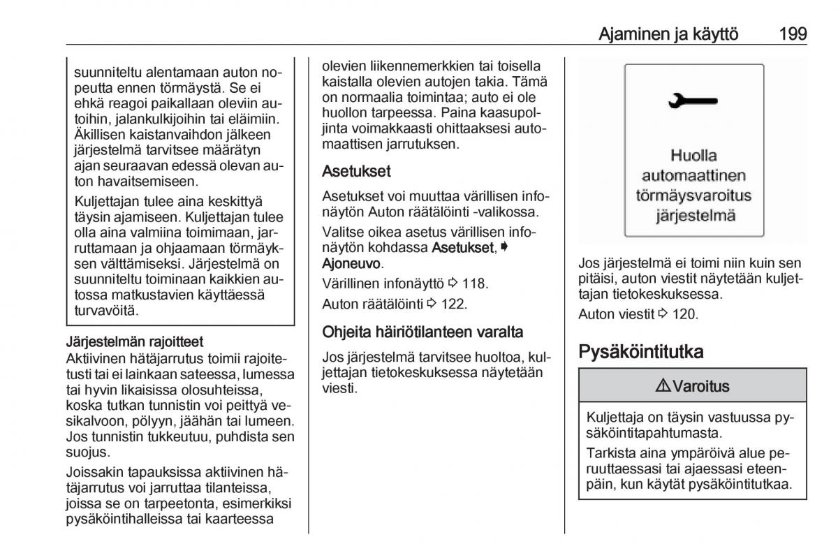 Opel Insignia A omistajan kasikirja / page 201