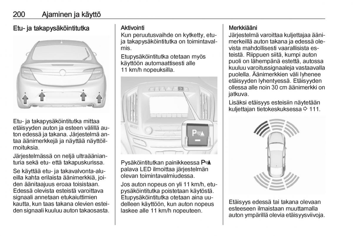 Opel Insignia A omistajan kasikirja / page 202