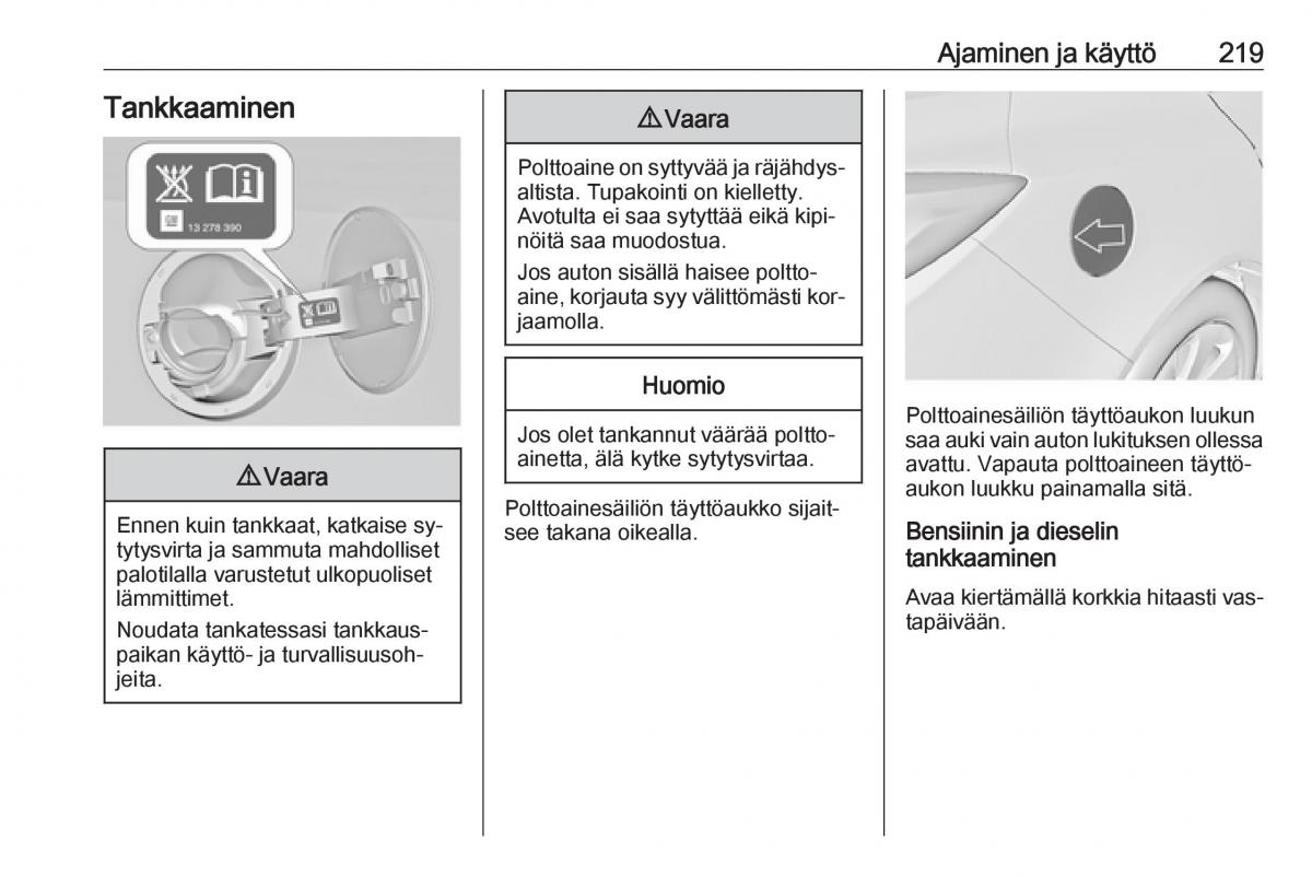 Opel Insignia A omistajan kasikirja / page 221