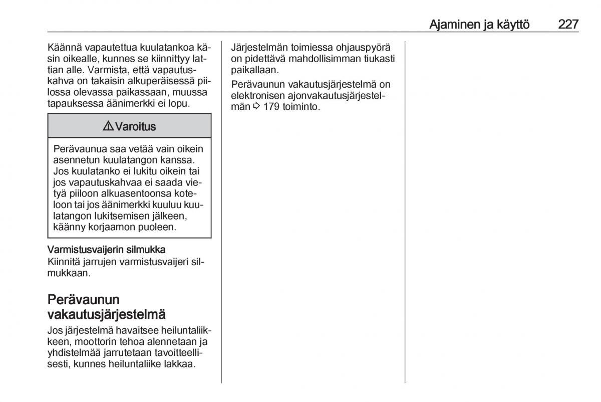 Opel Insignia A omistajan kasikirja / page 229