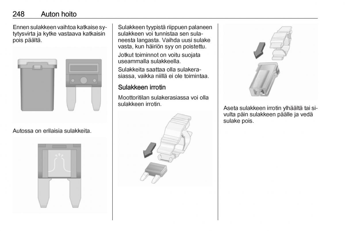 Opel Insignia A omistajan kasikirja / page 250