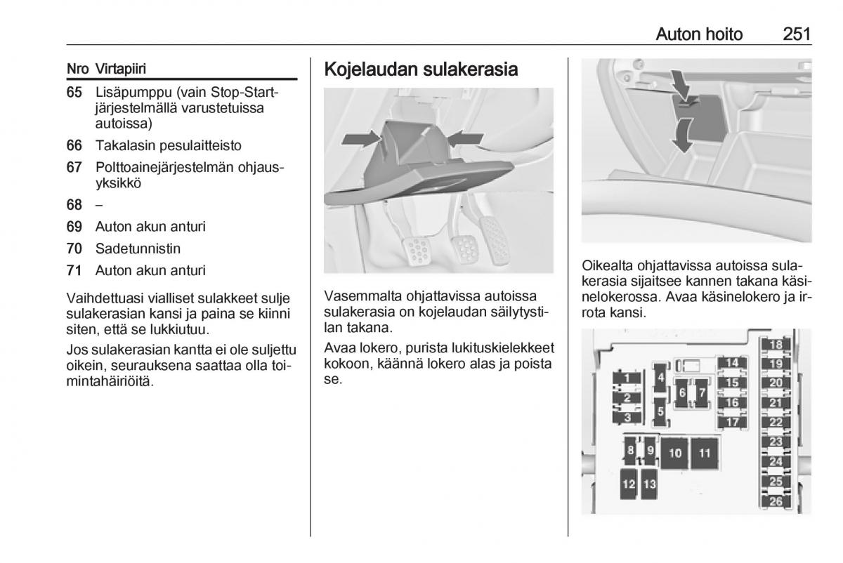 Opel Insignia A omistajan kasikirja / page 253