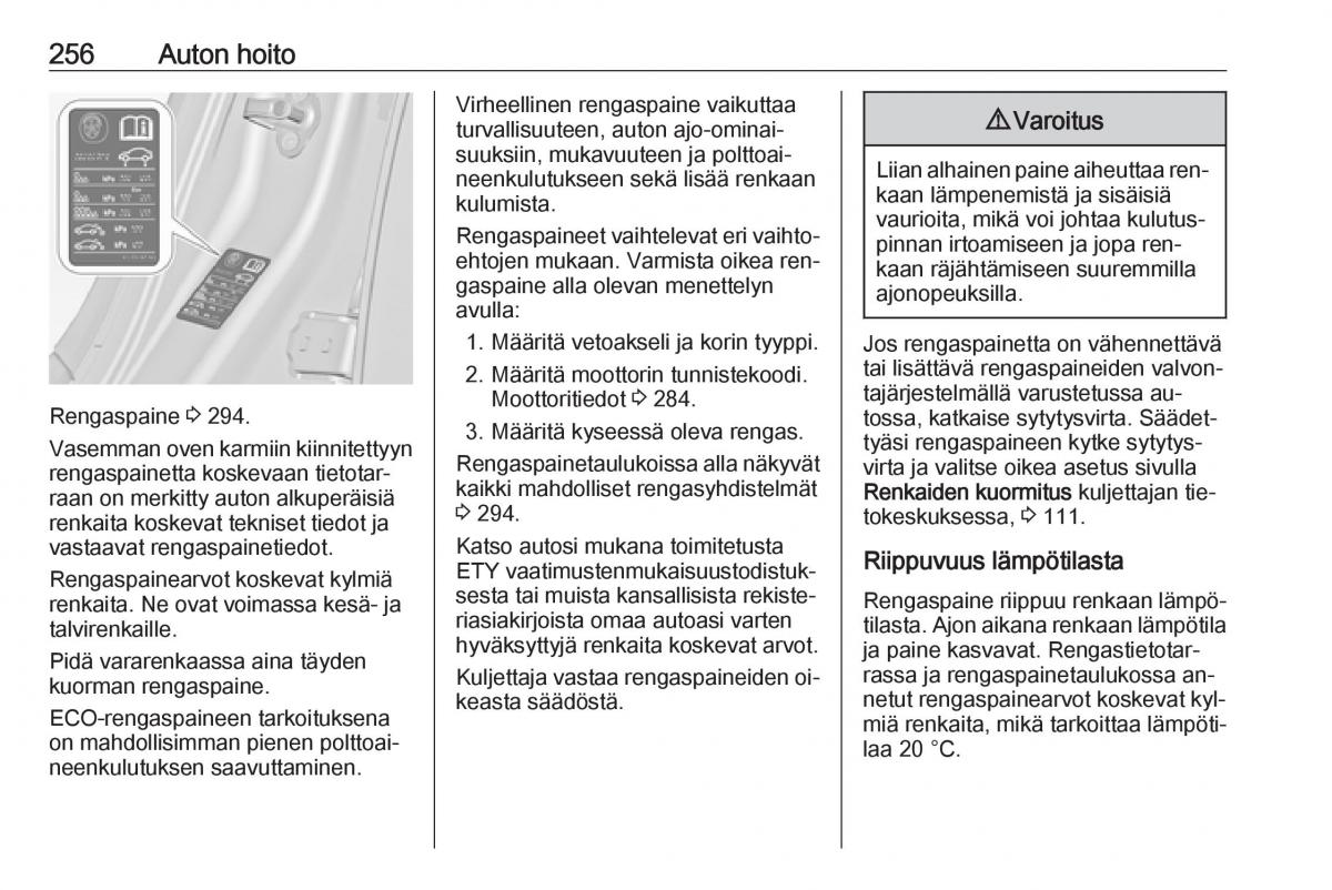 Opel Insignia A omistajan kasikirja / page 258