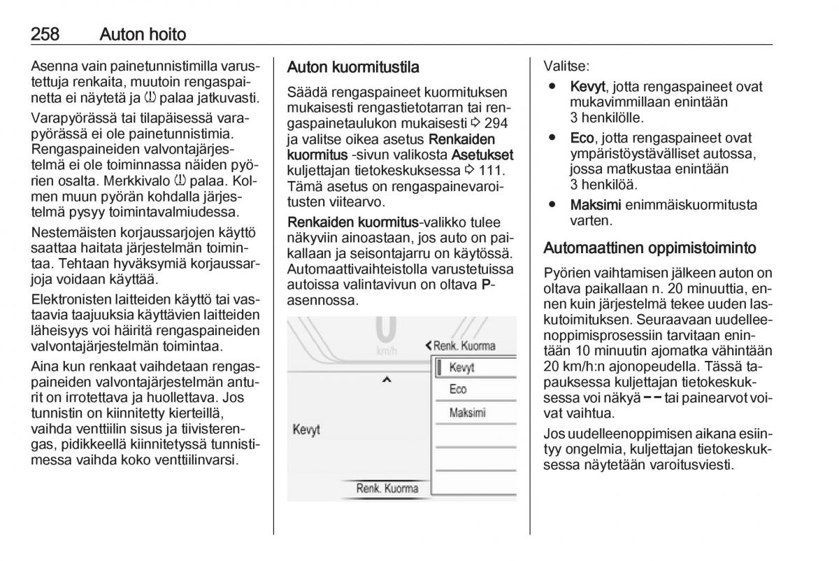 Opel Insignia A omistajan kasikirja / page 260