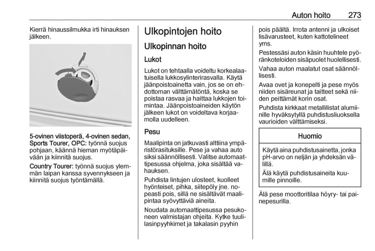 Opel Insignia A omistajan kasikirja / page 275