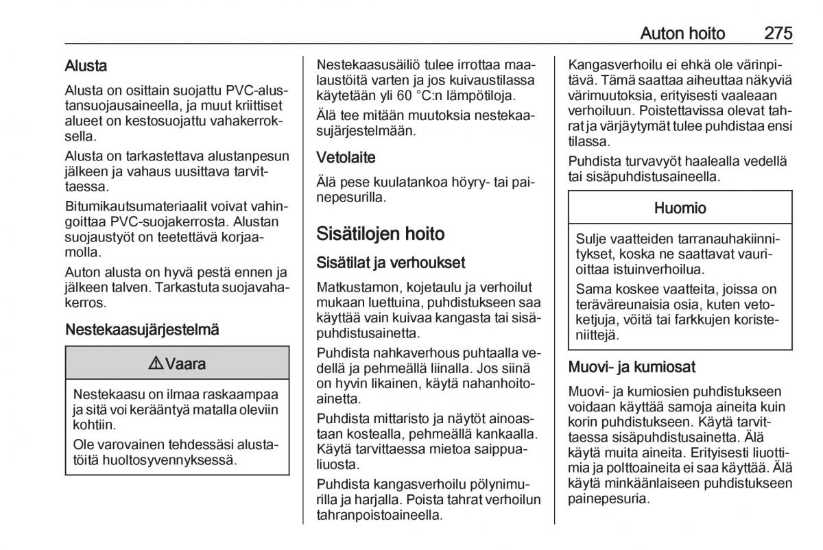 Opel Insignia A omistajan kasikirja / page 277