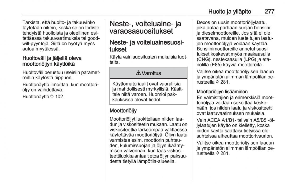 Opel Insignia A omistajan kasikirja / page 279