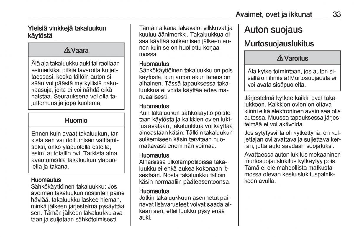 Opel Insignia A omistajan kasikirja / page 35