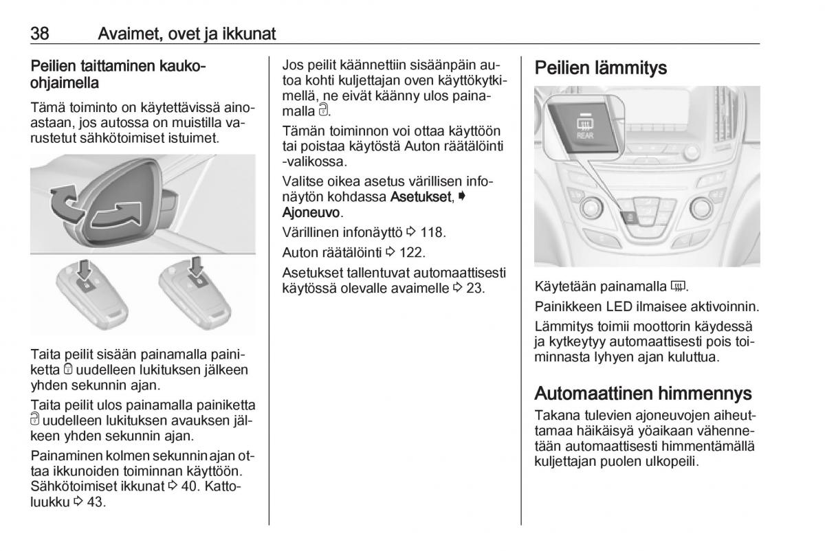 Opel Insignia A omistajan kasikirja / page 40