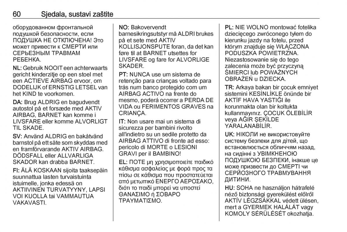 Opel Insignia A vlasnicko uputstvo / page 62