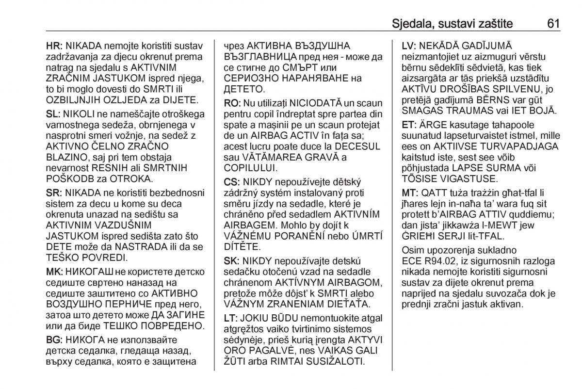 Opel Insignia A vlasnicko uputstvo / page 63