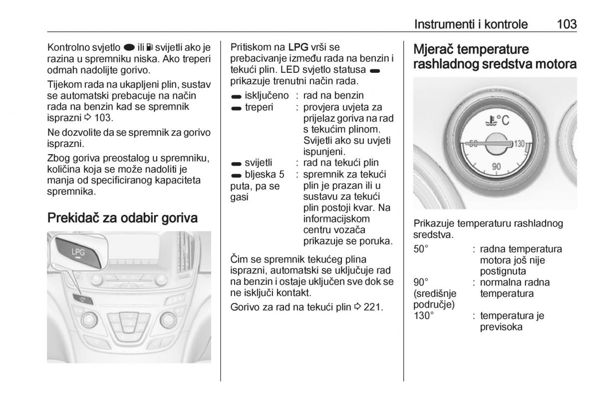 Opel Insignia A vlasnicko uputstvo / page 105