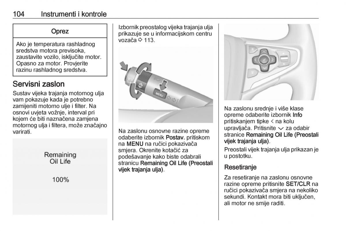 Opel Insignia A vlasnicko uputstvo / page 106