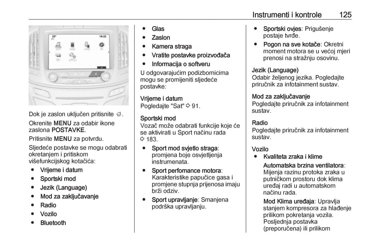 Opel Insignia A vlasnicko uputstvo / page 127