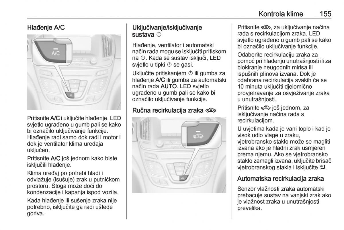 Opel Insignia A vlasnicko uputstvo / page 157