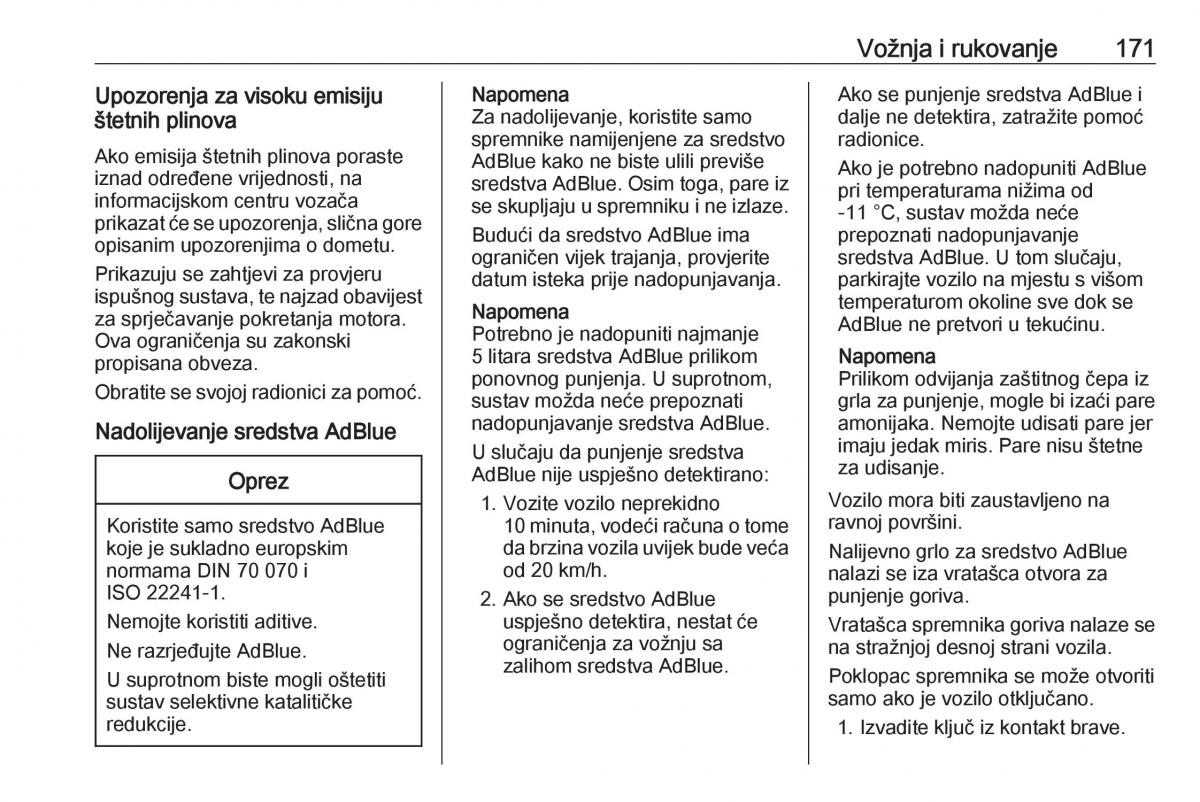 Opel Insignia A vlasnicko uputstvo / page 173