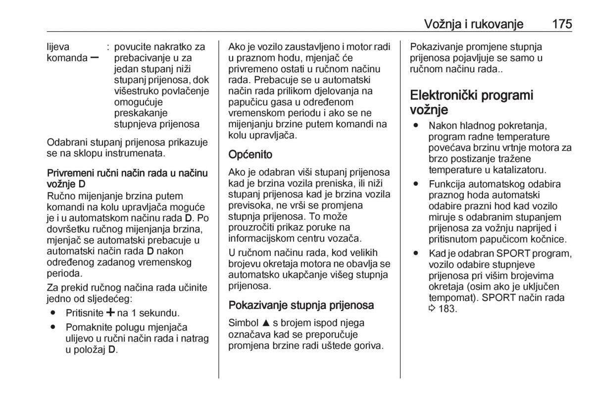 Opel Insignia A vlasnicko uputstvo / page 177