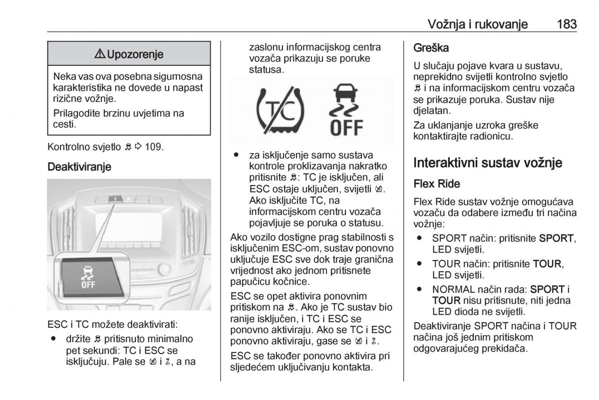 Opel Insignia A vlasnicko uputstvo / page 185