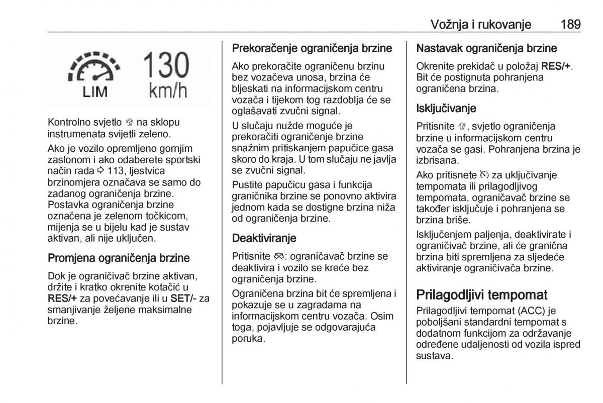 Opel Insignia A vlasnicko uputstvo / page 191