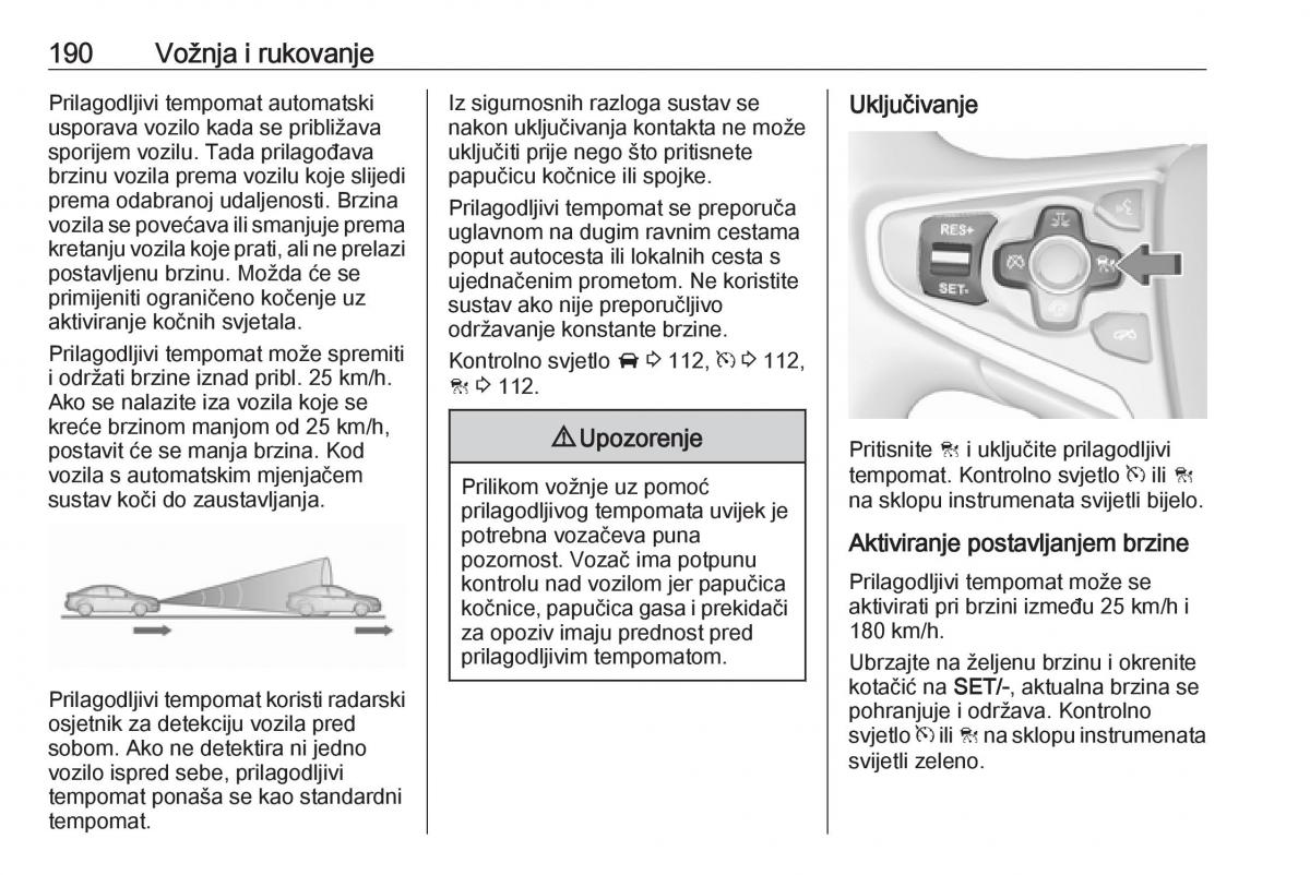 Opel Insignia A vlasnicko uputstvo / page 192