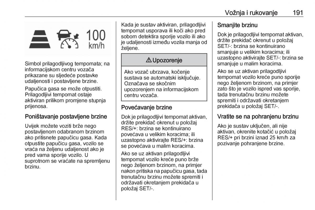 Opel Insignia A vlasnicko uputstvo / page 193