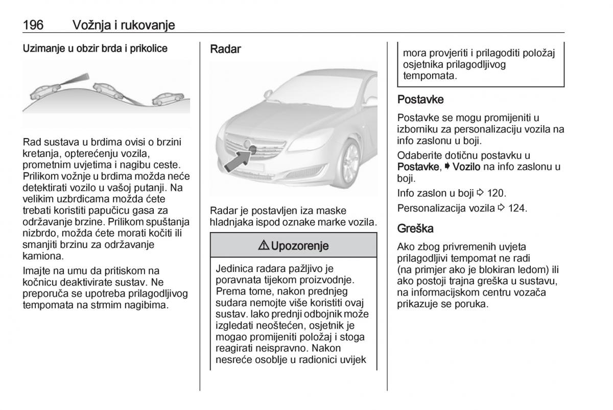 Opel Insignia A vlasnicko uputstvo / page 198