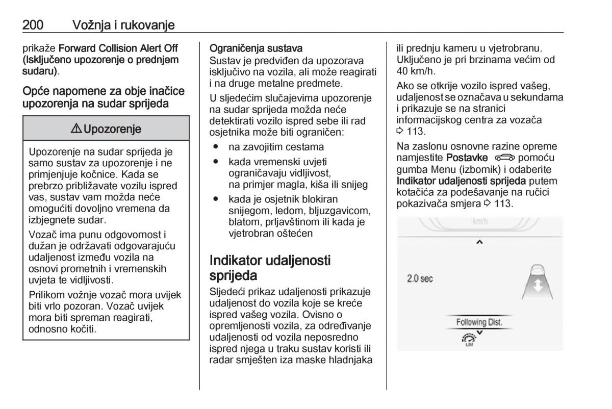 Opel Insignia A vlasnicko uputstvo / page 202