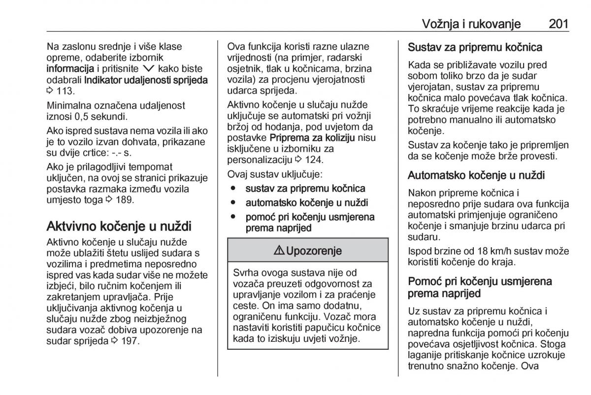 Opel Insignia A vlasnicko uputstvo / page 203