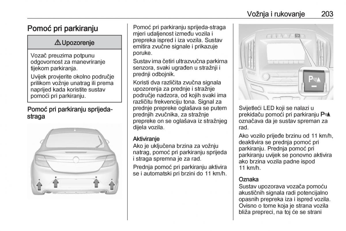 Opel Insignia A vlasnicko uputstvo / page 205