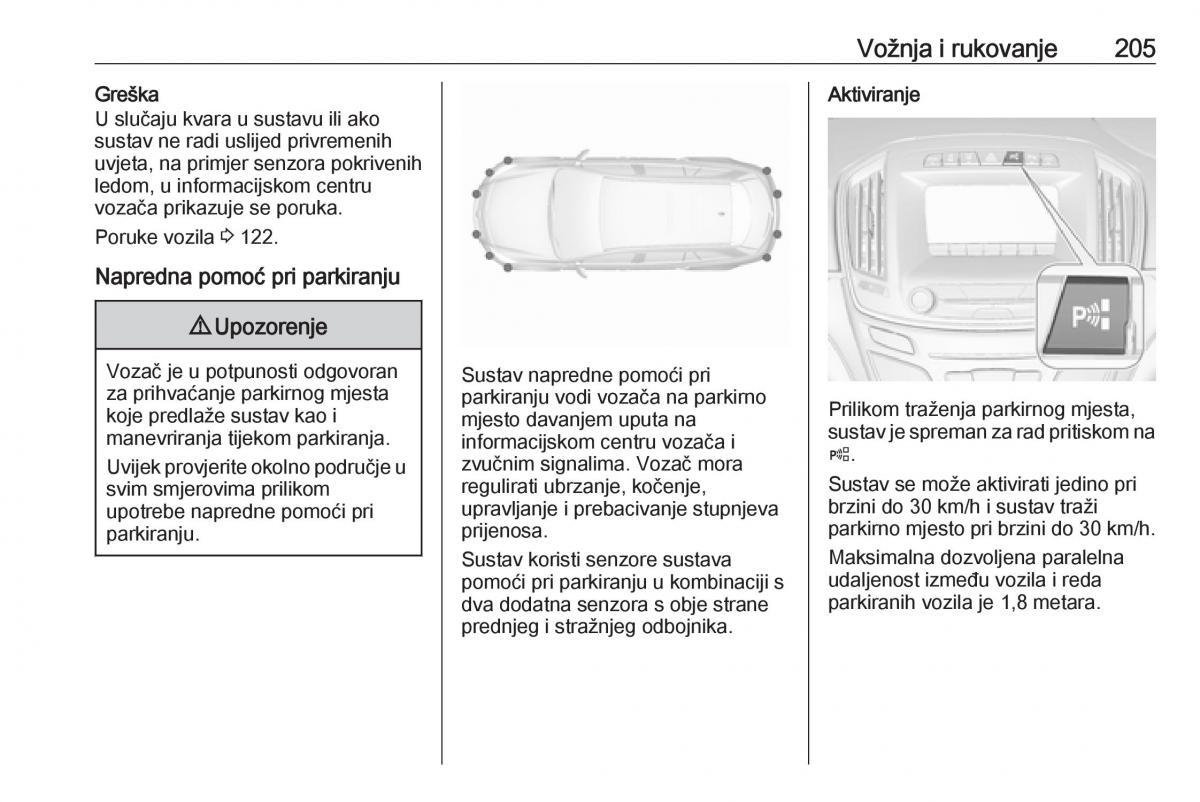 Opel Insignia A vlasnicko uputstvo / page 207