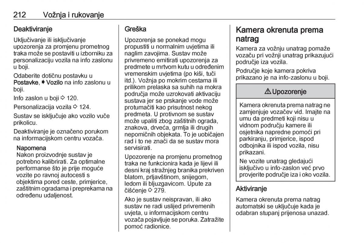 Opel Insignia A vlasnicko uputstvo / page 214