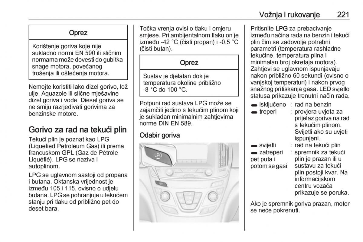 Opel Insignia A vlasnicko uputstvo / page 223