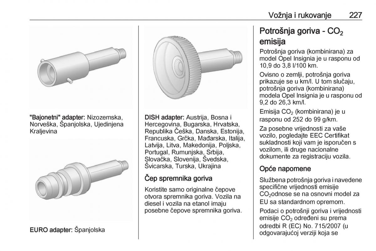 Opel Insignia A vlasnicko uputstvo / page 229