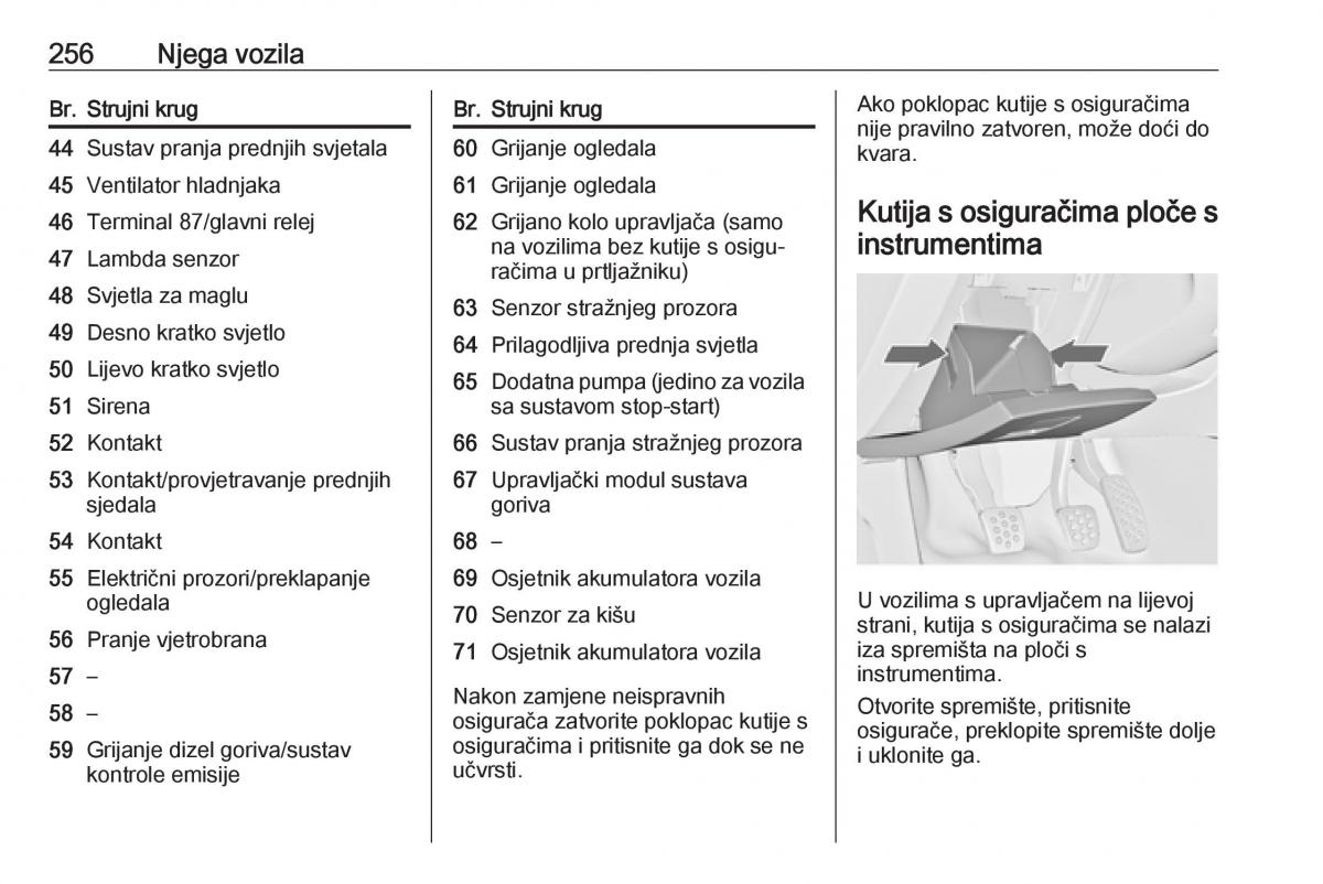 Opel Insignia A vlasnicko uputstvo / page 258