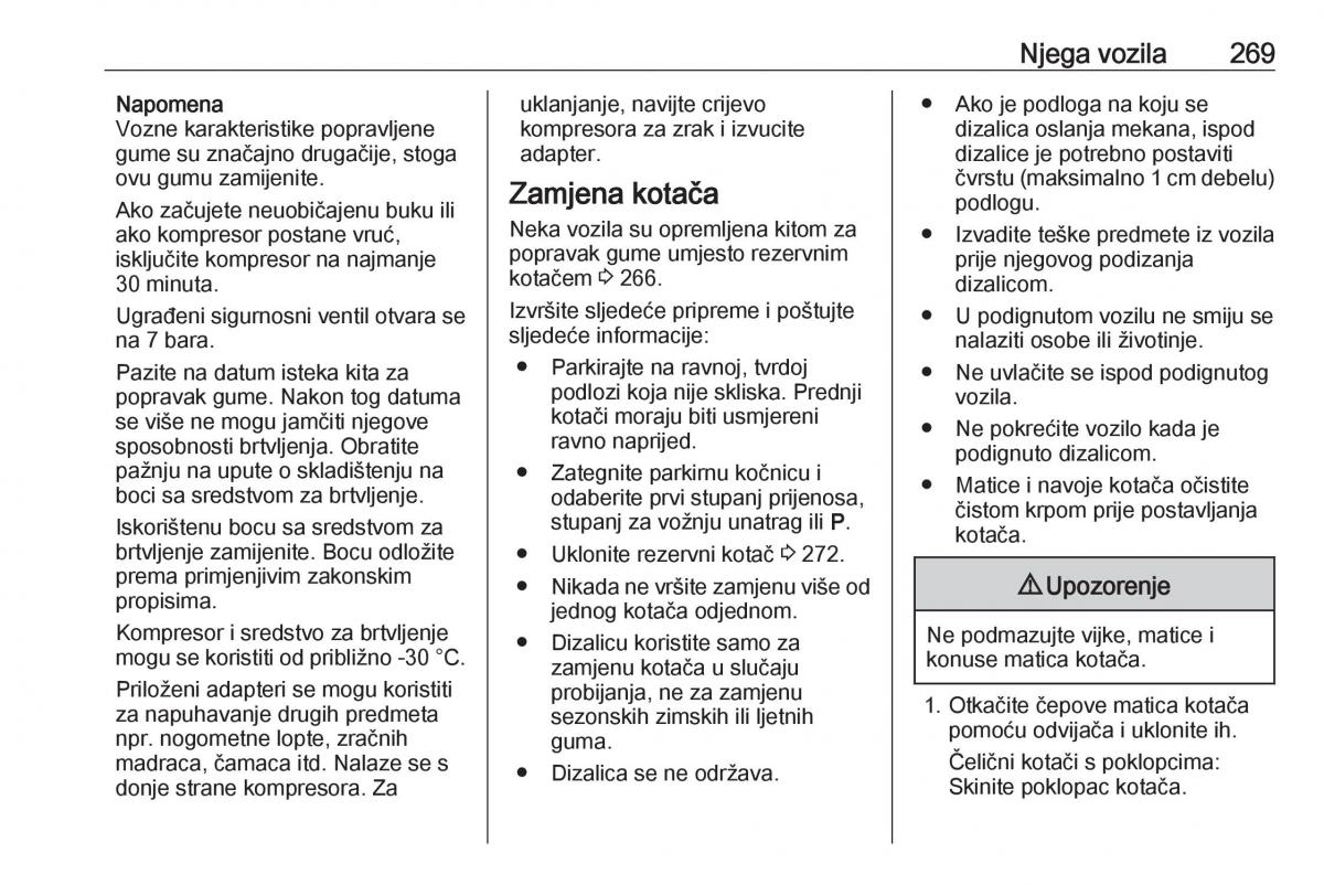 Opel Insignia A vlasnicko uputstvo / page 271