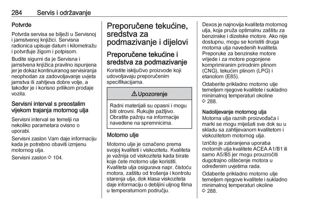 Opel Insignia A vlasnicko uputstvo / page 286