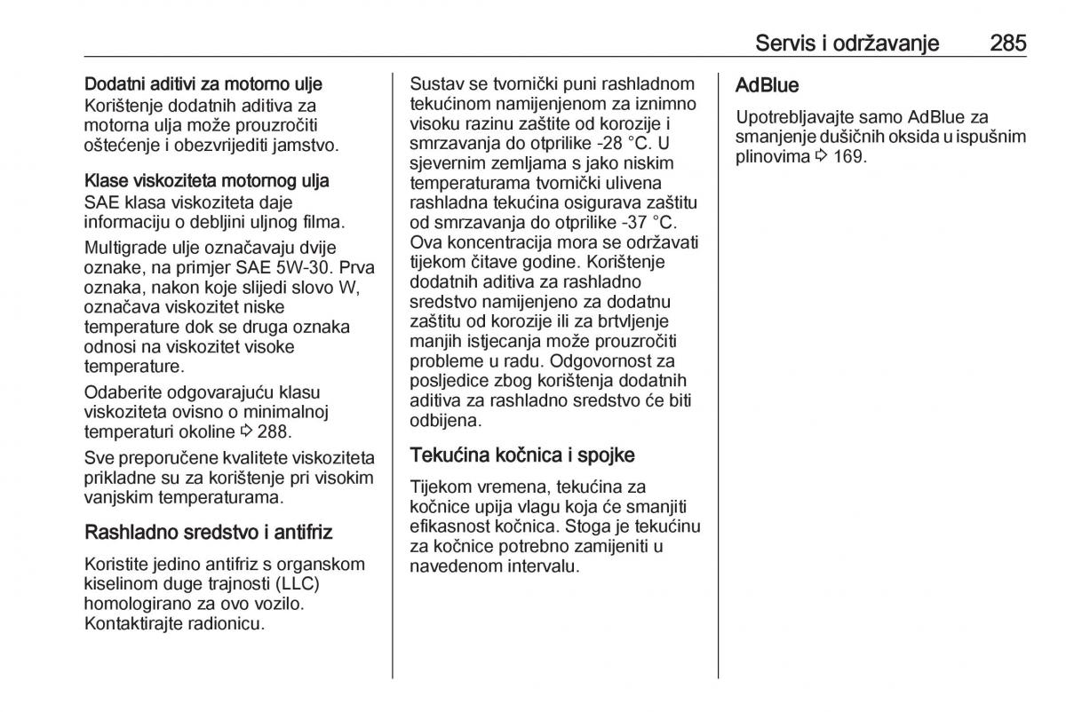 Opel Insignia A vlasnicko uputstvo / page 287