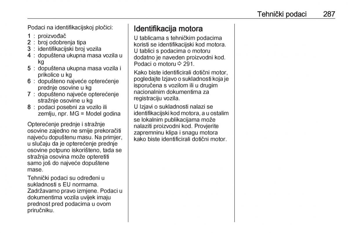 Opel Insignia A vlasnicko uputstvo / page 289