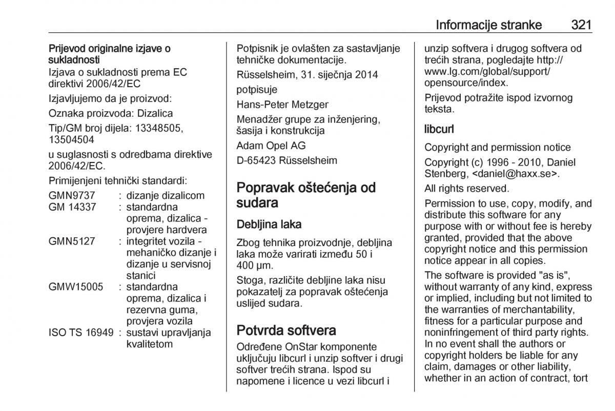 Opel Insignia A vlasnicko uputstvo / page 323