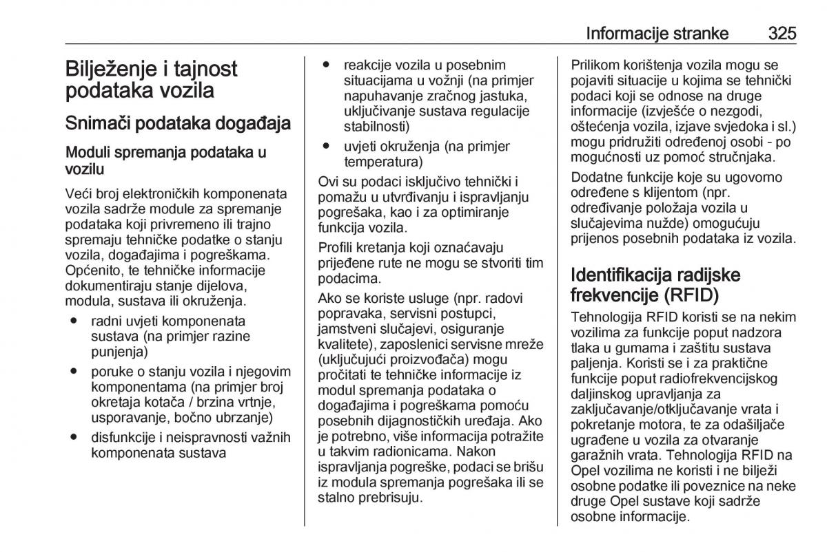 Opel Insignia A vlasnicko uputstvo / page 327