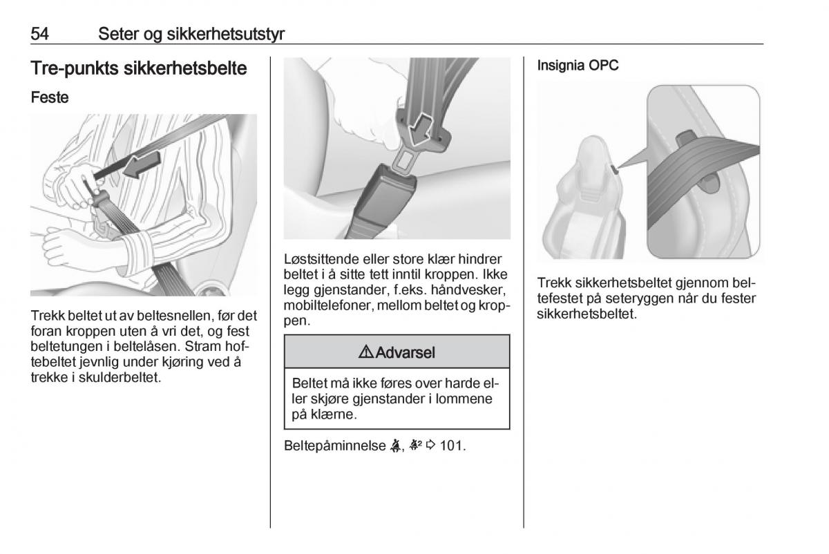 Opel Insignia A bruksanvisningen / page 56