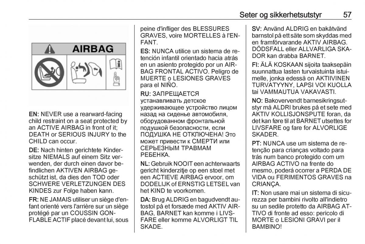 Opel Insignia A bruksanvisningen / page 59