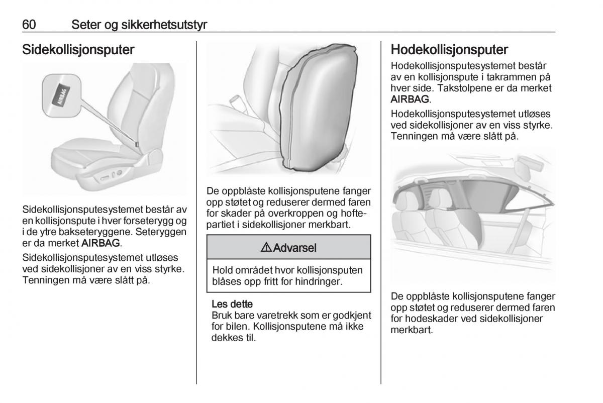 Opel Insignia A bruksanvisningen / page 62